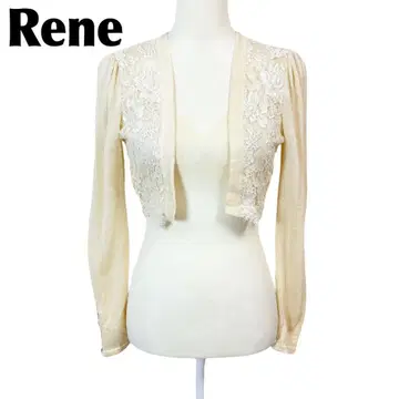 [ 새상품급 ] 르네 숏 기장 가디건 볼레로 36 플라워 레이스 자수