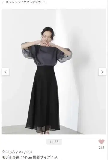[ 새상품급 ] 메쉬라이크 플레어 스커트