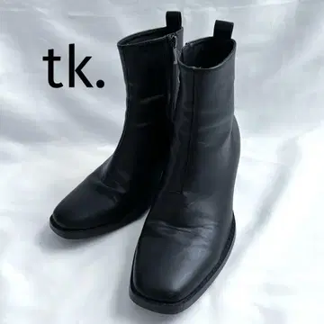 tk.TAKEO KIKUCHI 블랙 합성 가죽 모듬 부츠