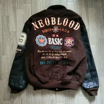 80s NEOBLOOD TOKYO 바시티 자켓 가죽 와펜 퀼팅