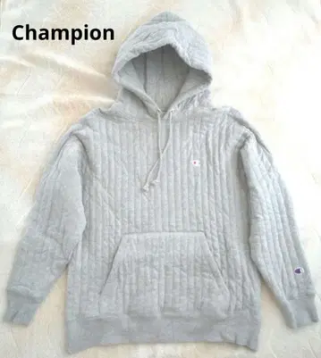 Champion 그레이 퀼팅 후드티 M 사이즈