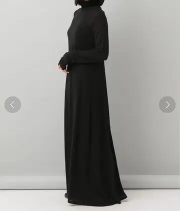 e/rm 캐시미어 실크 저리 원피스 하이넥 롱 원피스 블랙