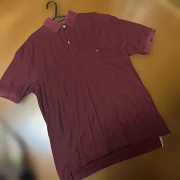 TOMMY HILFIGER 버건디 피케 셔츠 L 사이즈