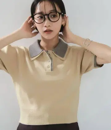 [ 미사용 새상품, 택 포함 ] VIS 더블 컬러 폴로 상의 아이보리