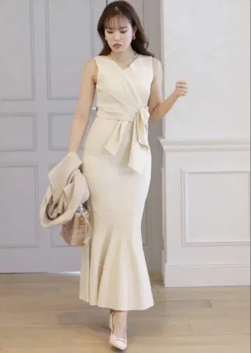 ROYAL PARTY [기장 선택 가능] 허리 마크 머메이드 원피스