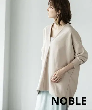 새상품급 NOBLE 노블 파인 스웨트 V넥 상의 일본제