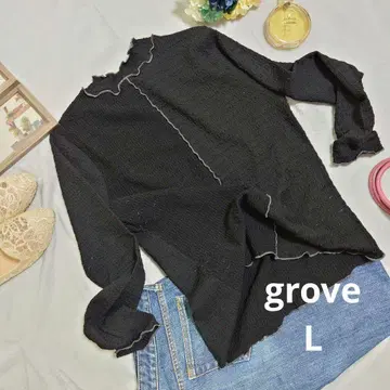 grove 하이넥 티셔츠 ( L ) 블랙/주름 가공/주식회사 월드