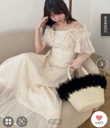 백 레이스업 프릴 원피스