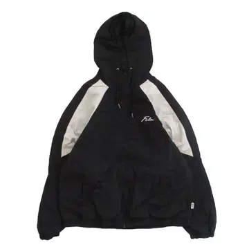 Fila 래글런 나일론 자켓 저지 블랙/화이트 후드 부착