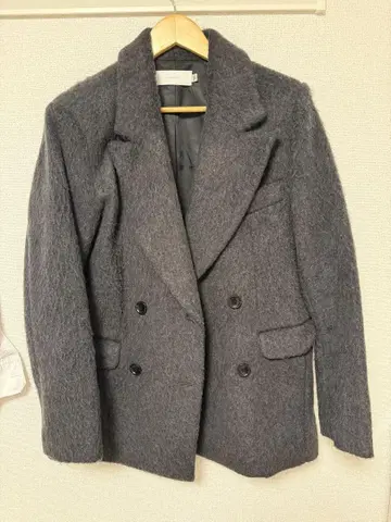MOUSSY 다크 그레이 더블 브레스트 자켓