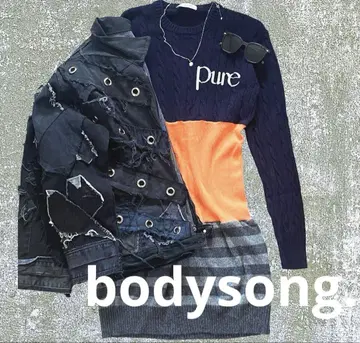 bodysong. 니트 원피스 개성파 빈티지 스타일 y2k