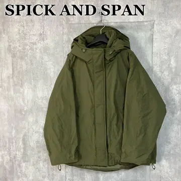 SPICK AND SPAN 24AW 발수 후디드 다운 하프 코트 36