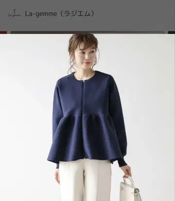 새상품 La-gemme 노카라 자켓 네이비
