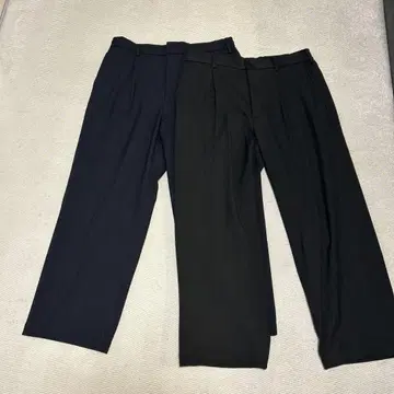 [ UNIQLO ] 원턱 와이드 팬츠 M2 블랙&네이비