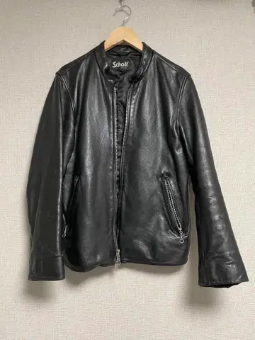 Schott 블랙 가죽 싱글 라이더