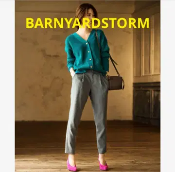 1회 착용 BARNYARDSTORM 심플 턱 테이퍼드 팬츠