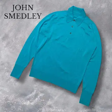 [ JOHN SMEDLEY ] 니트 피케 셔츠 뉴질랜드 메리노 터콰이즈