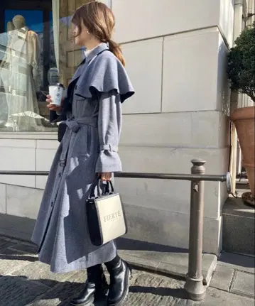 NICE CLAUP 2WAY 케이프 부착 스탠다드 칼라 트렌치코트