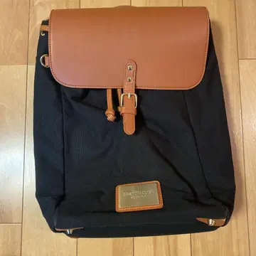 캔버스 가죽 플랩 백팩