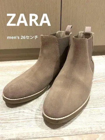 ZARA 베이지 사이드 고어 부츠 남성용