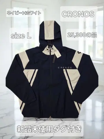 크로노스 CRONOS 나일론 자켓 L 네이비 x 화이트 미사용 새상품