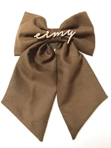브라운 리본 헤어 액세서리 emy