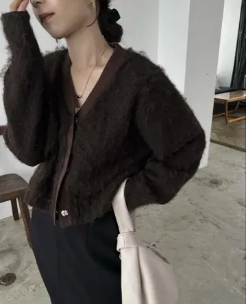 플러피 숏 가디건