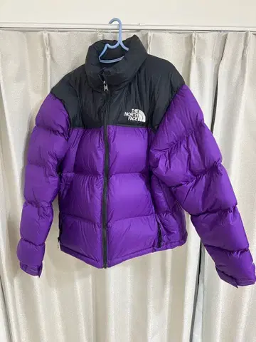 USA THE NORTH FACE 다운 자켓 M 퍼플/블랙