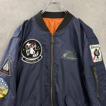 L-2 플라이트 자켓 BLACK ACE 모델 XL 네이비 / MA-1