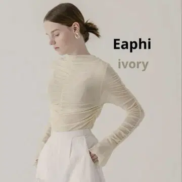 Eaphi GATHER HIGH NECK SHEER TOPS 아이보리