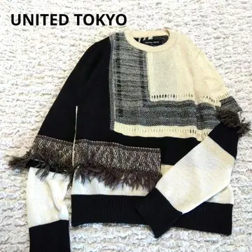 UNITED TOKYO 유나이티드 도쿄 프린지 패치워크 니트