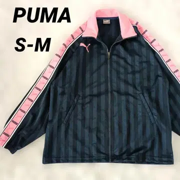 PUMA 스트라이프 저지 네이비/핑크 S-M 일본제