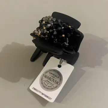 Swarovski 비쥬 장식 헤어 클립 중형 블랙
