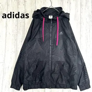 아디다스 adidas 올 패턴 윈드 브레이커 [ L ] 후디 자켓 블랙