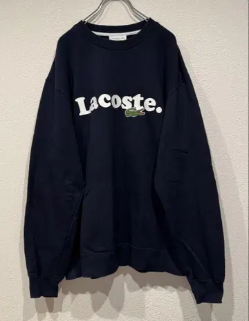LACOSTE 라코스테 맨투맨 트레이닝복 자수 프린트 L 네이비