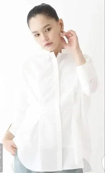 HIROKO BIS 여성용 디자인 셔츠 화이트 M 사이즈