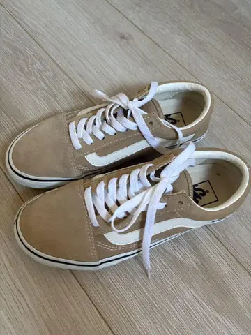 VANS 올드스쿨 베이지 스웨이드 캔버스 여성용 스니커즈
