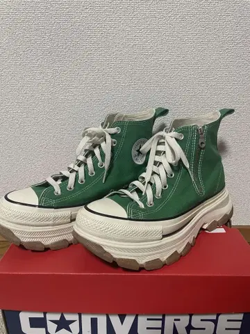 CONVERSE ALL STAR 그린 하이컷 통굽 스니커즈
