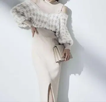 MERCURYDUO 2WAY 자카드 가디건 도킹 니트 원피스