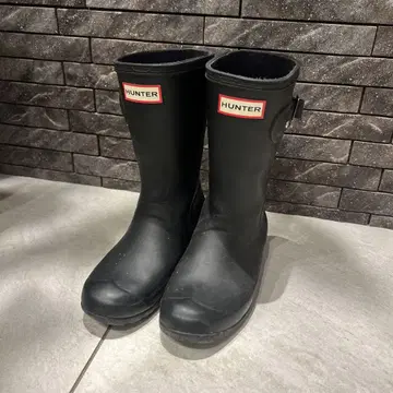 HUNTER 블랙 숏부츠 22cm
