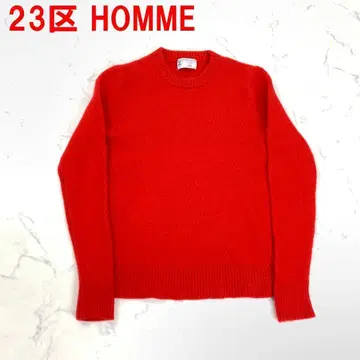 A4349 23구 HOMME 긴팔 니트 스웨터 울 빨간색 46