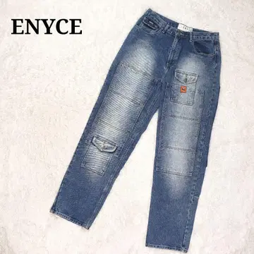 ENYCE 에니체 패치워크 와펜 초와이드 배기 팬츠 데님 34