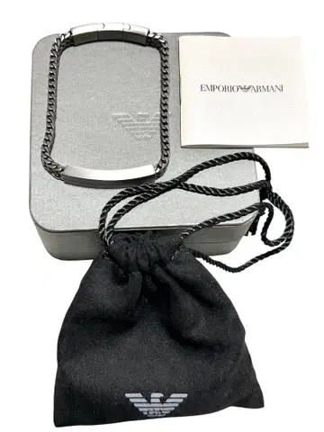 EMPORIO ARMANI 엠포리오 아르마니 로고 플레이트 팔찌