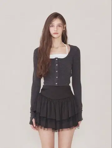 not your rose luna cardigan set 그레이
