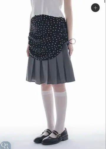 idem drawstring check pleats skirt