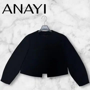 ANAYI 라이트 더블 크로스 노카라 자켓 23AW XS 사이즈 블랙