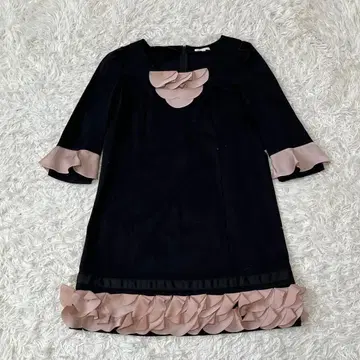 TOBECHIC 투 비 시크 프릴 원피스 블랙 핑크