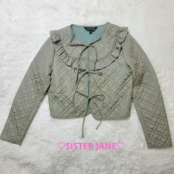 개성파 SISTER JANE 스트라이프 프릴 퀼팅 자켓