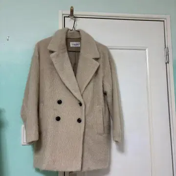 le.coeur blanc 베이지 더블 브레스트 롱 코트