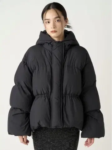 후드 드로스트 숏 다운 코트